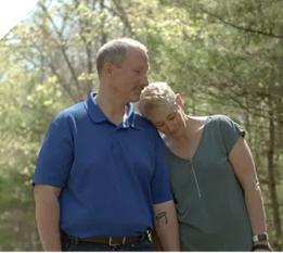 Ken and Cathy walking.
