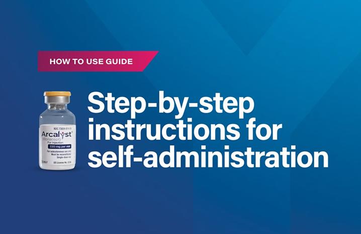 ARCALYST® (rilonacept) step-by-step instructions for self-administration brochure.