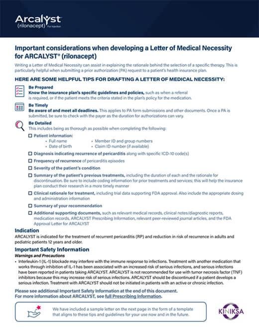 Letter of Medical Necessity